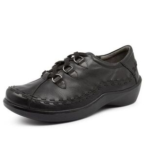 Ziera "Allsorts" Super Support Black Leather Sneaker Shoes | Women's Size 39.5